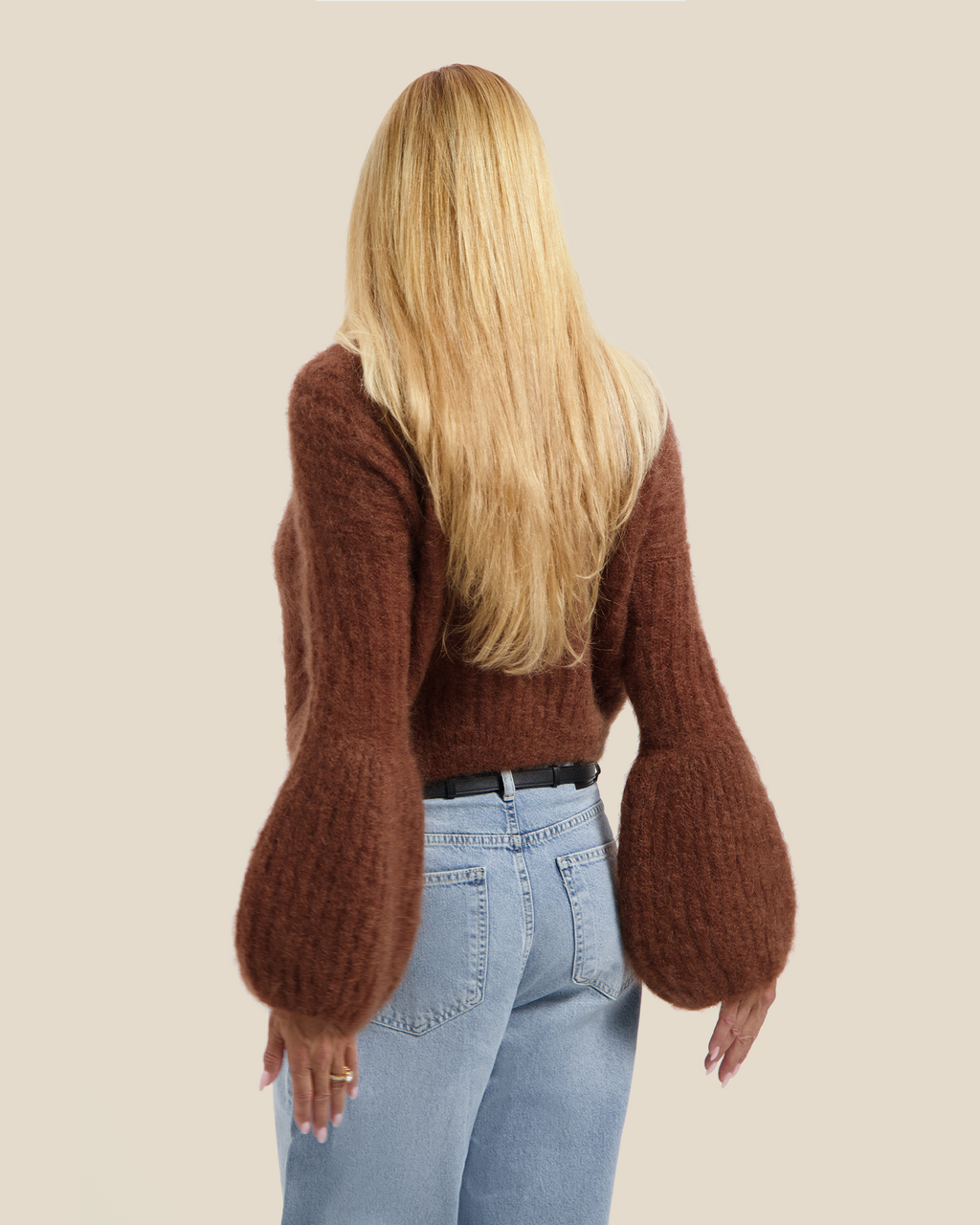 Balloon Sleeve Knit - Brown