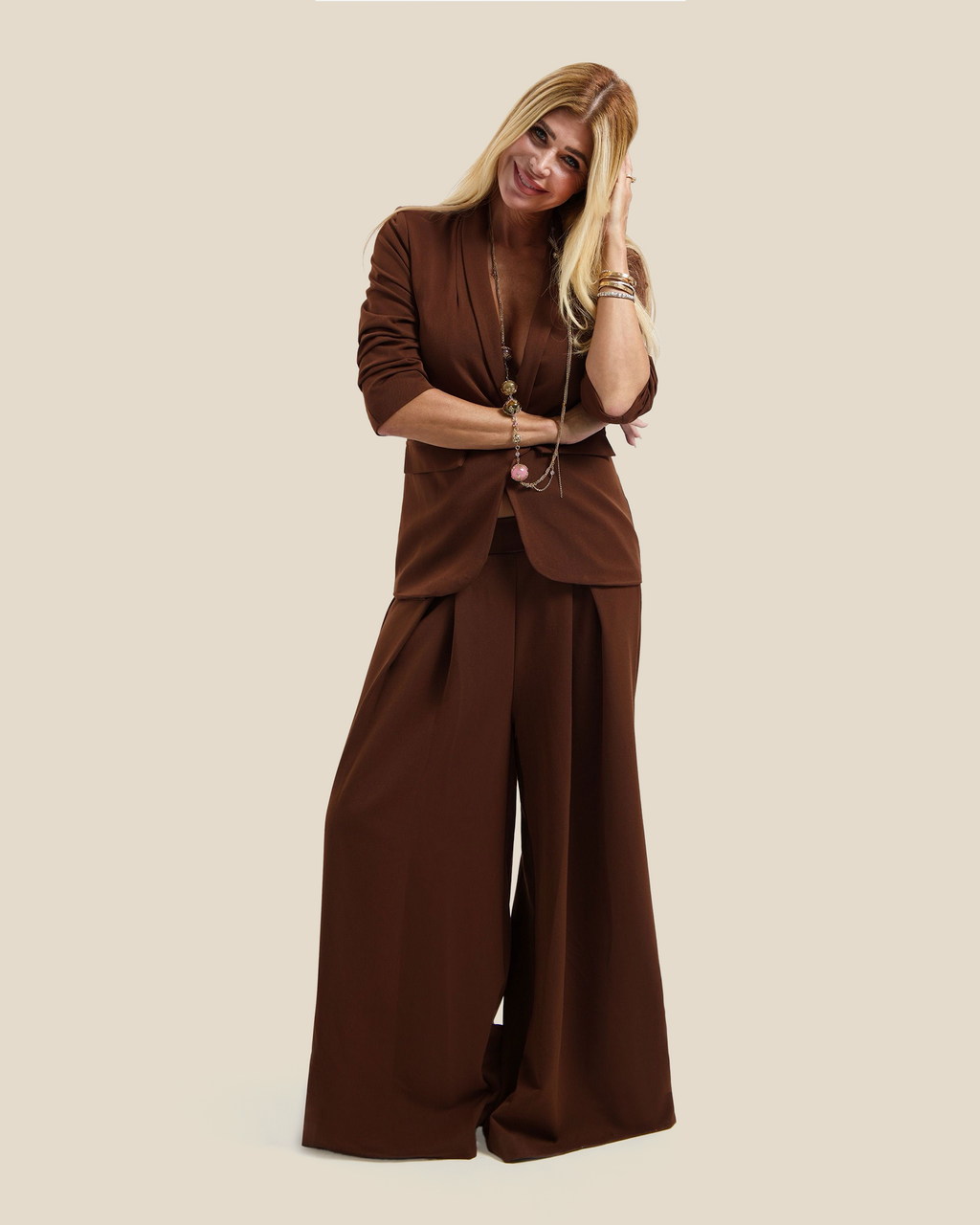 Wide Trousers - Brown