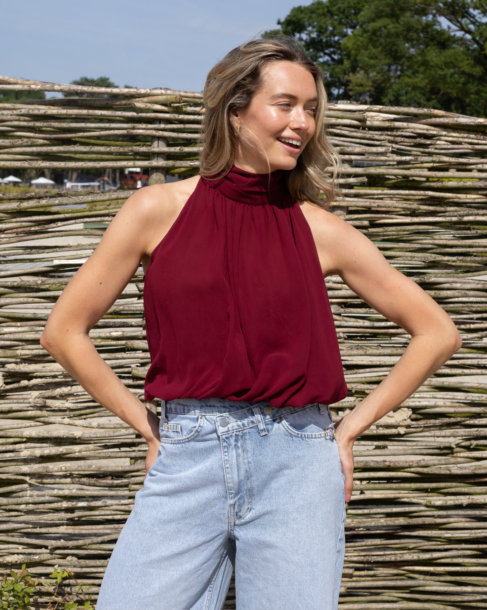 Sleeveless Blouse - Burgundy